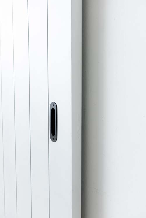 Dubbele schuifdeur Titus met V-groef + rail zwart 2x 930x2115mm