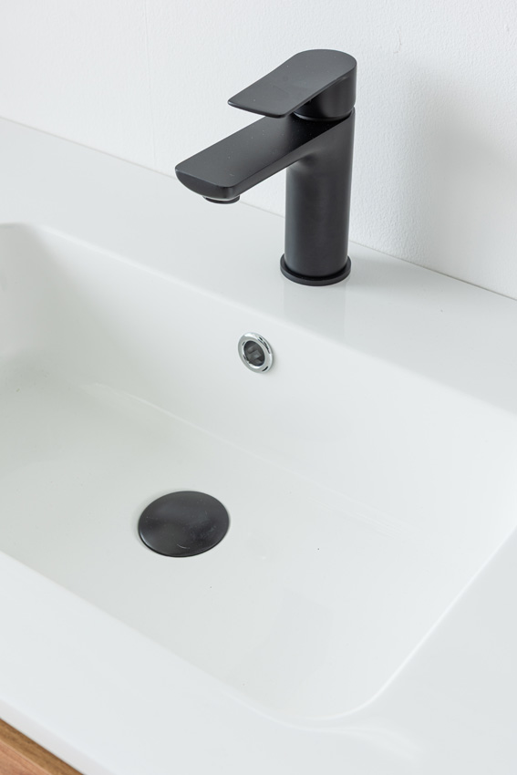 Badkamermeubel Treviso eik/wit met dubbele wastafel glanzend wit 120cm