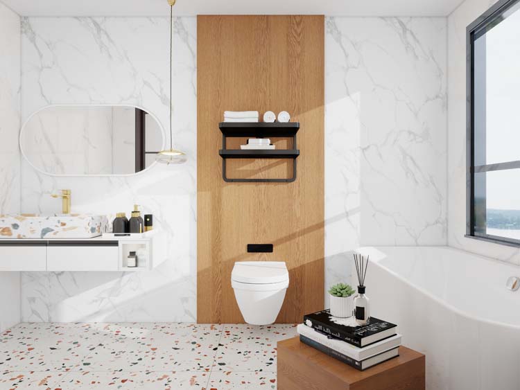 Wandpaneel Ira Marmino SPC whitegloss 90x260x0,4cm