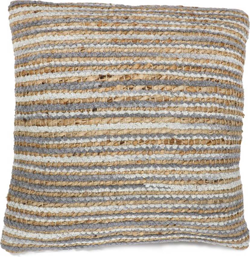 Coussin Bombay line gris/naturel 45x45cm
