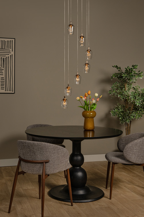 Suspension Fira - transparant - Ø39cm - dimmable - 7x4W - 2700K