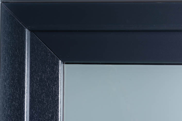 Porte extérieure 3 parties PVC verre mat anthracite/blanc ouvrant à gauche sur mesure