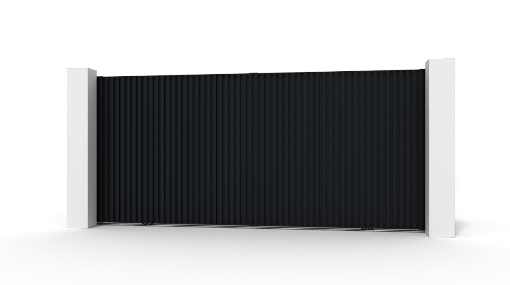 Portail coulissant Line Up alu noir 358x175cm droite