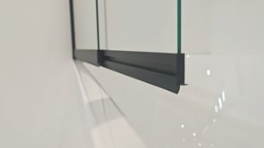 Pare-baignoire Unna verre/noir mat extensible 100x145cm