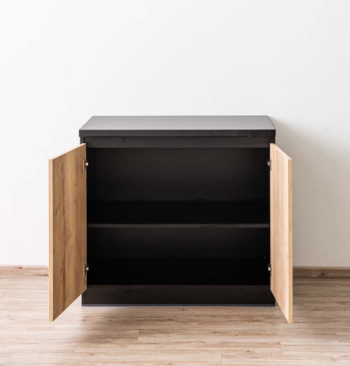 Keukenkast Plenti onderkast zwart/houtlook 100x78cm