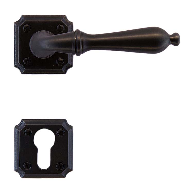 Deurkruk roselle carbon zwart cilinderrozet