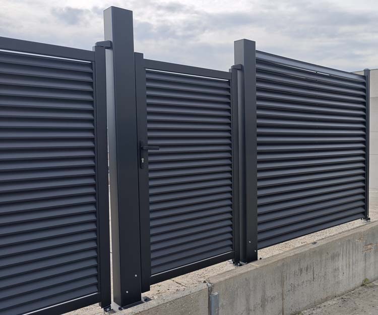 Portillon Oakley en aluminium noir 100x180cm