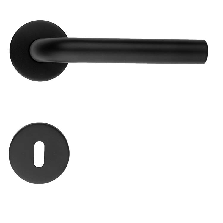 Poignée de porte  lucera 19mm class 3 noir rosace barbe