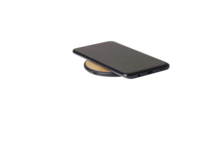 Draadloze oplader smartphone bamboe