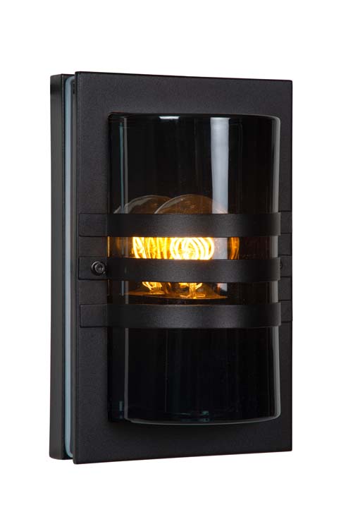Lucide PRIVAS - Applique murale Extérieur - H24 cm - E27 - IP44 - Noir