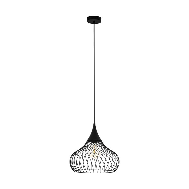 Suspension noir corde E27 40W
