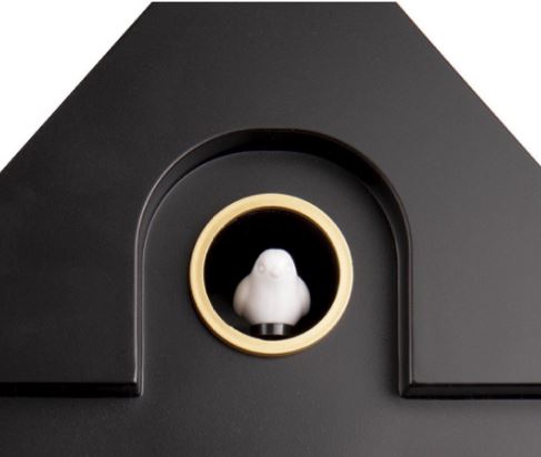 Wandklok modern koekoek zwart 41x8x21.5 cm