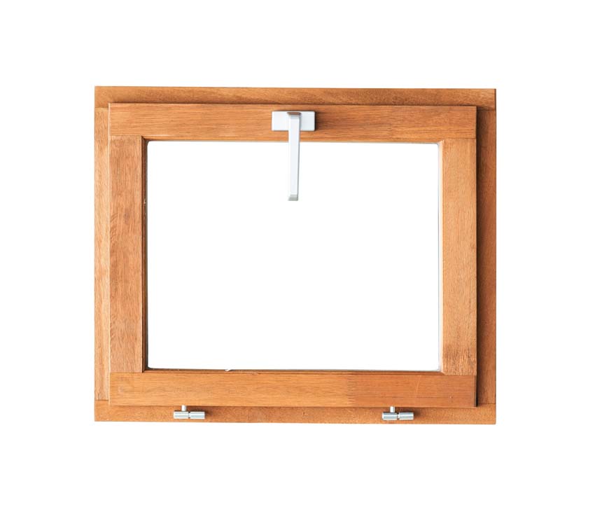 Fenêtre à soufflet Trae bois Meranti 55mm naturel L600xH500mm