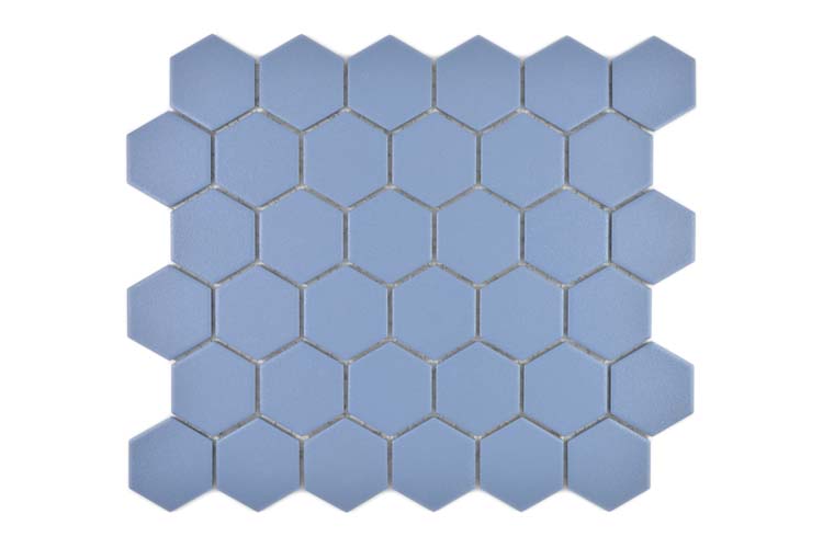 Mosaïque hexagone bleue/verte 32,5 x 28,1 cm