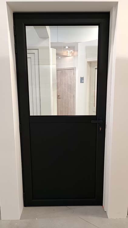 Buitendeur alu Aveiro zwart R 960X2180 mm