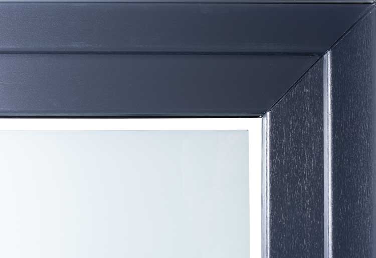 Buitendeur 3 klare lijnen PVC mat glas antraciet/wit 980x2180mm rechtstrekkend