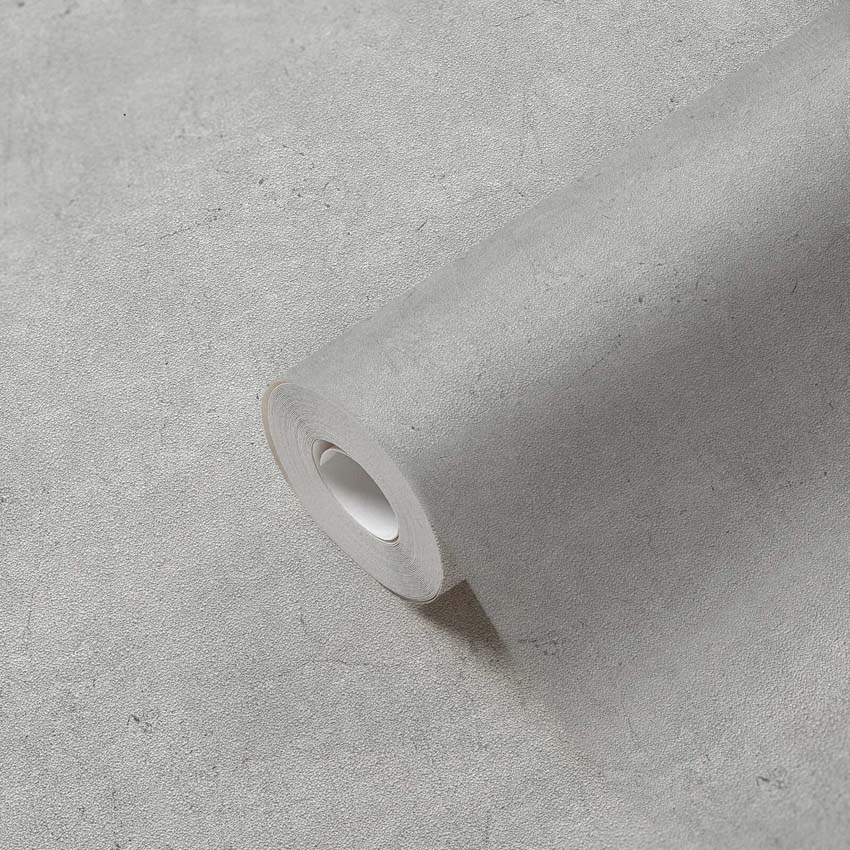 Vinyl op vliesbehang beton korrel lichtgrijs 0,53x10,05m