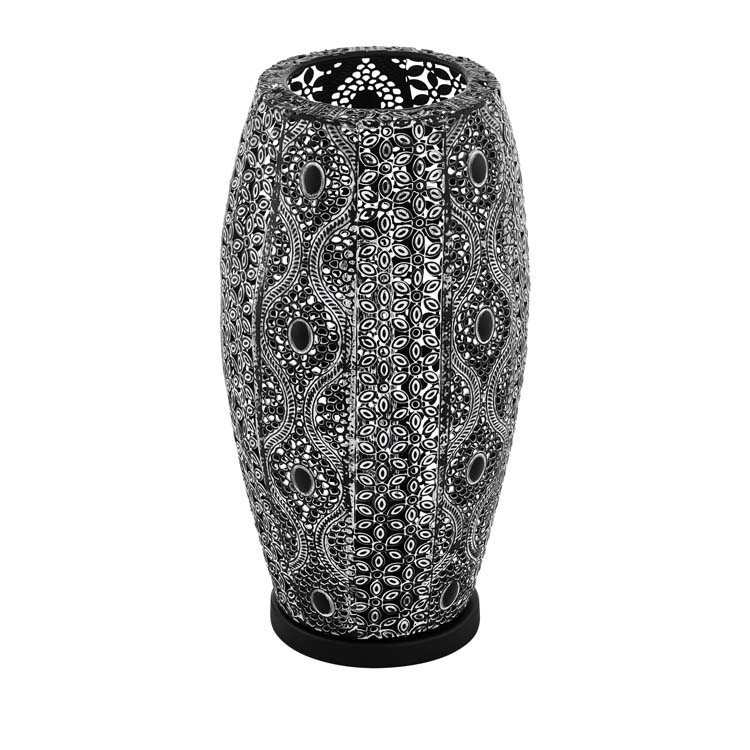 Lampe de table vintage noir/argent mat E27 H 310