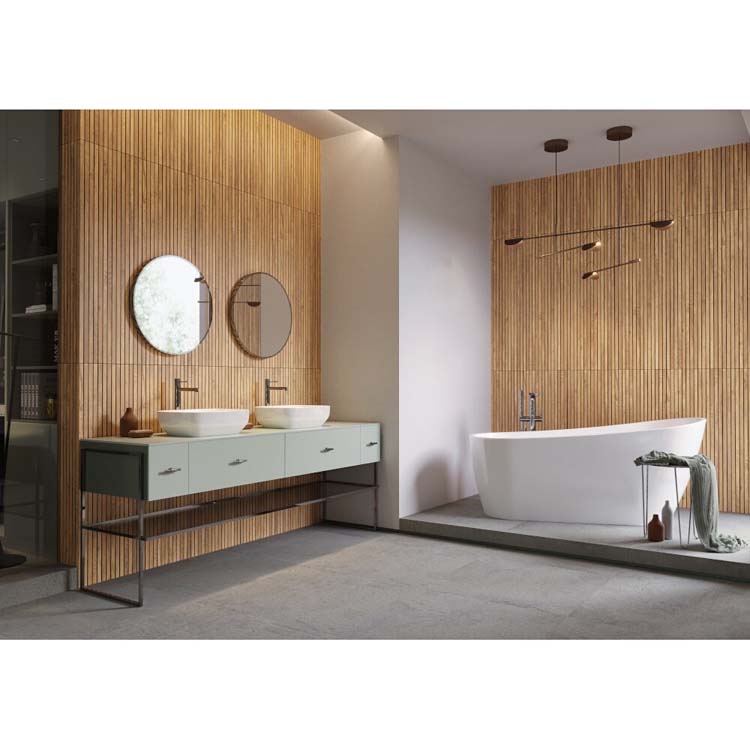 Carrelage mural Line up mat chêne/noir 40x120cm