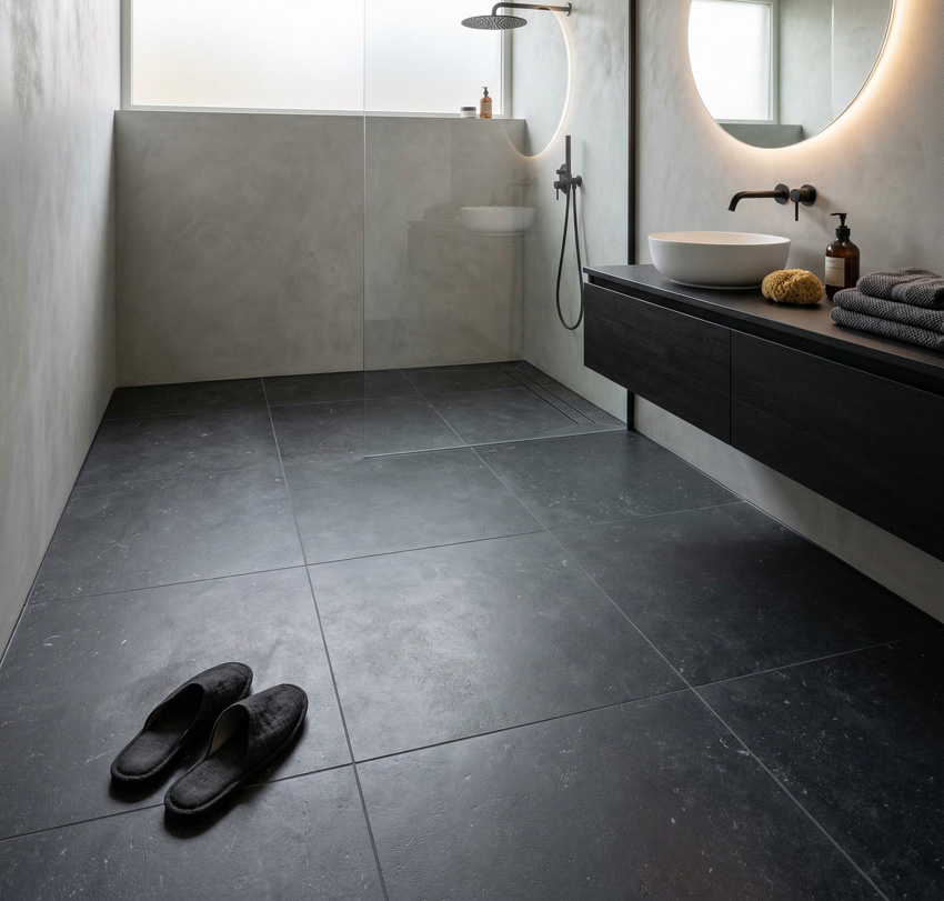 Vloer- en wandtegel Durbuy blauwsteenlook donkergrijs 60x60cm