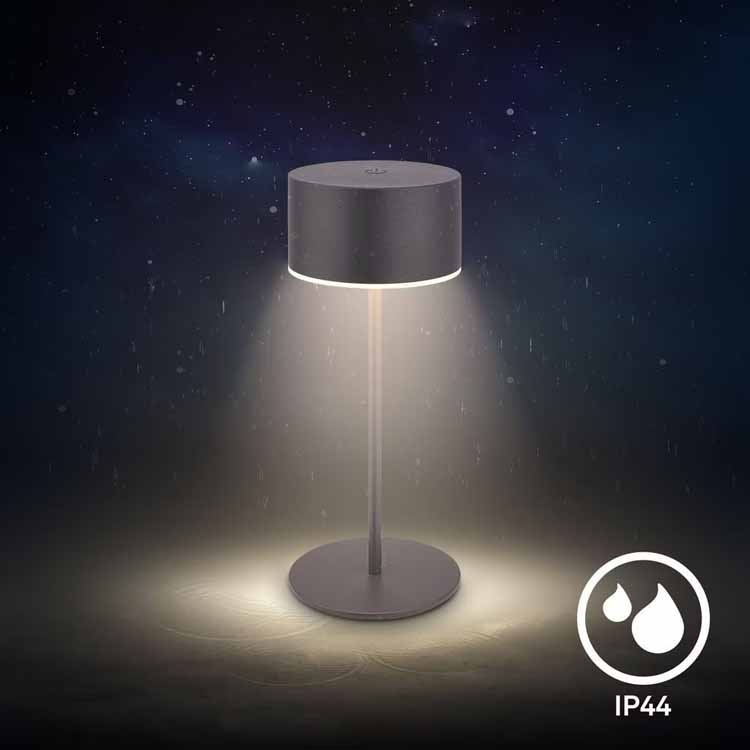 Tafellamp Zurela - zwart - 19cm - dimbaar - LED - 3W - 2700K - IP44 - USB