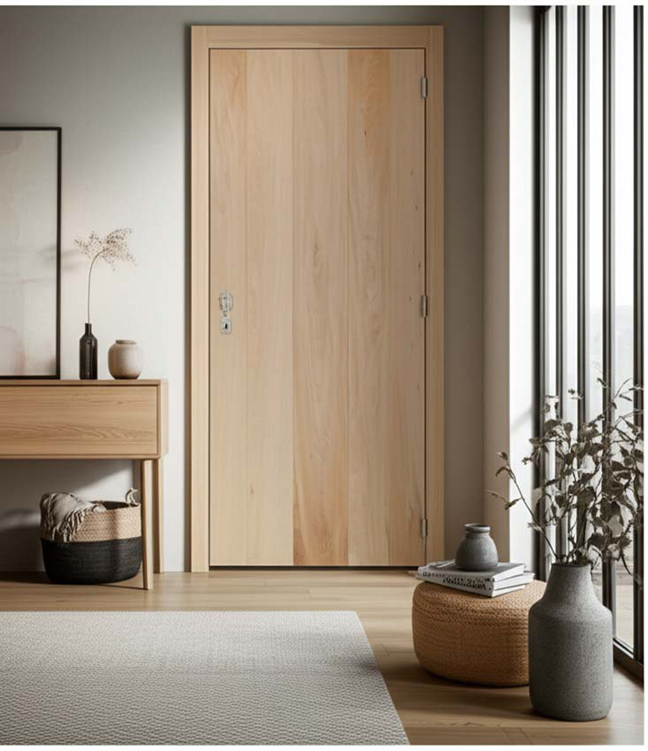 Porte intérieure complète chêne plaqué 201,5x73cm robusto réversible + châssis 16,5cm