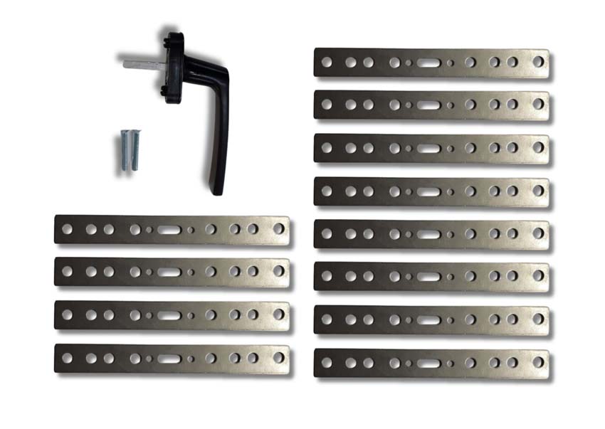  Accessoires fenêtres pvc Deceuninck Elegant: 12 pattes+poignée noire