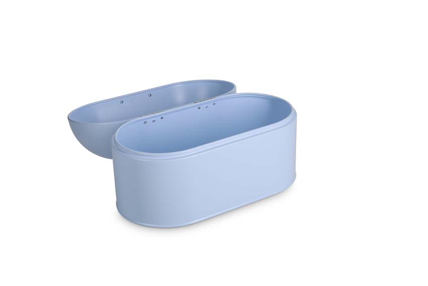 Boîte à pain métallique bleu clair 33,5x18x21,5cm