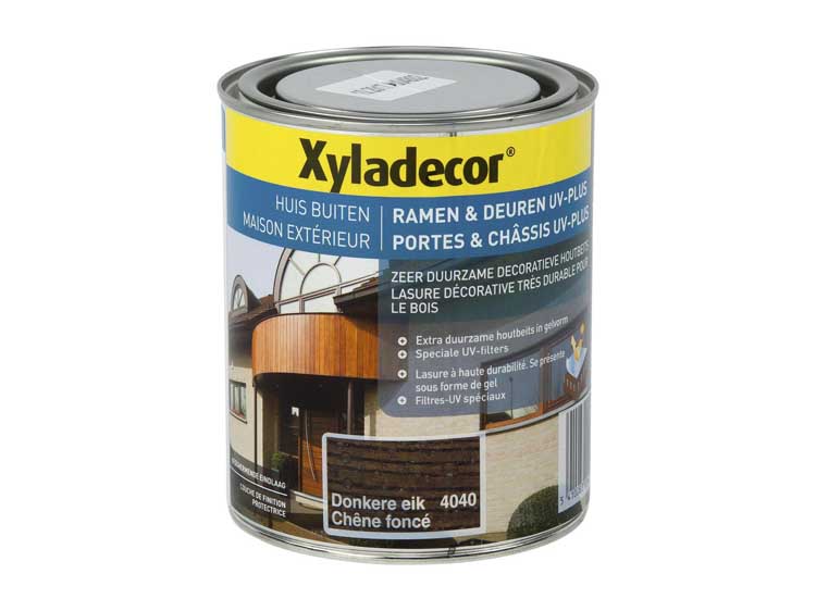 Xyladecor beits ramen & deuren UV-plus 0,75l donkere eik