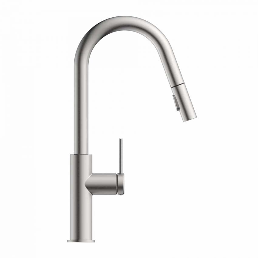 Robinet de cuisine Wasserwerk WK 13 Curve aspect inox avec bec extractible