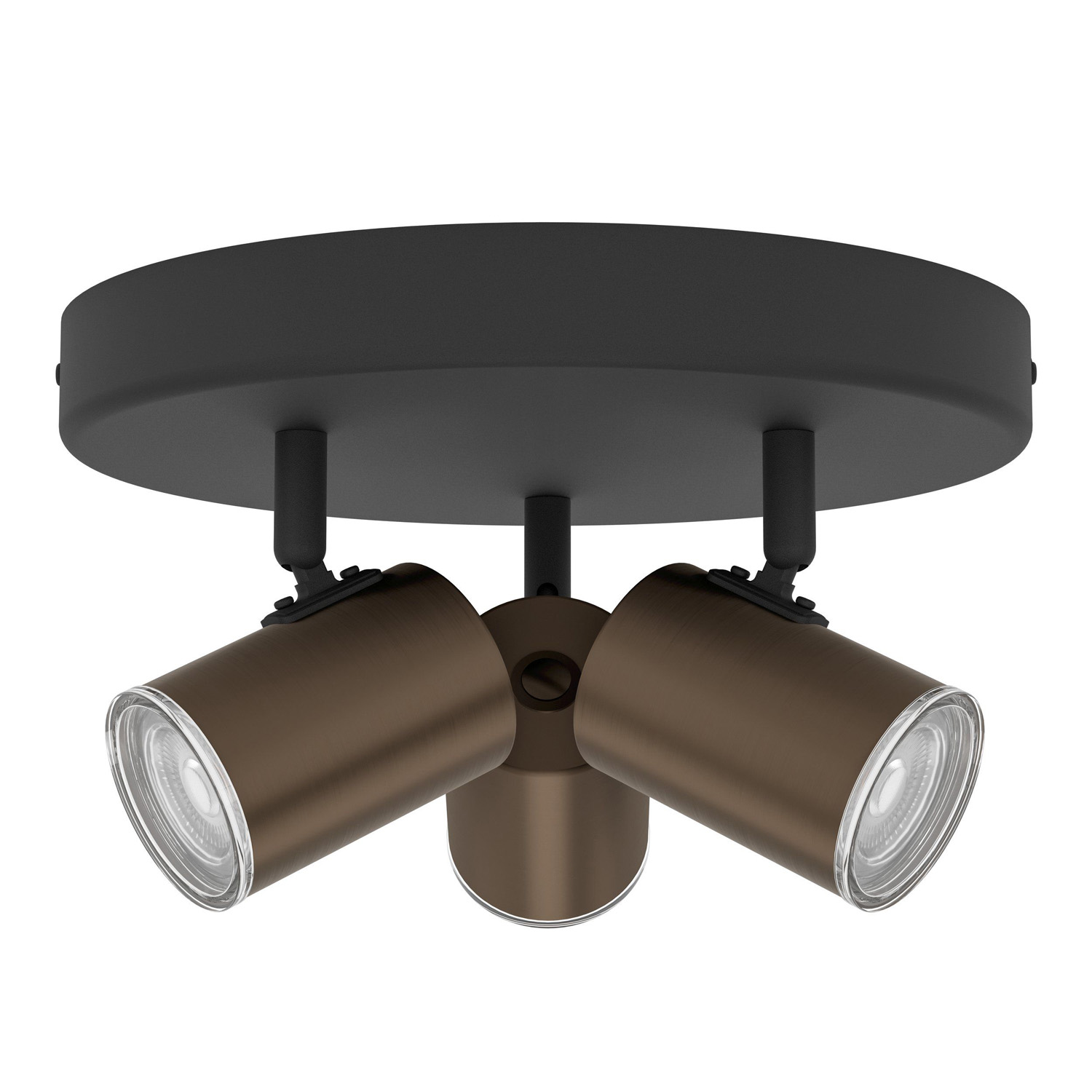 Spot en saillie - bronze/noir - Ø25xH13cm - 3xGU10 max. 5W - IP44 - ampoules non incluses