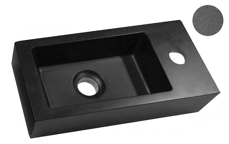 Handenwasser Kyla rechts quartz zwart 9x36x18cm