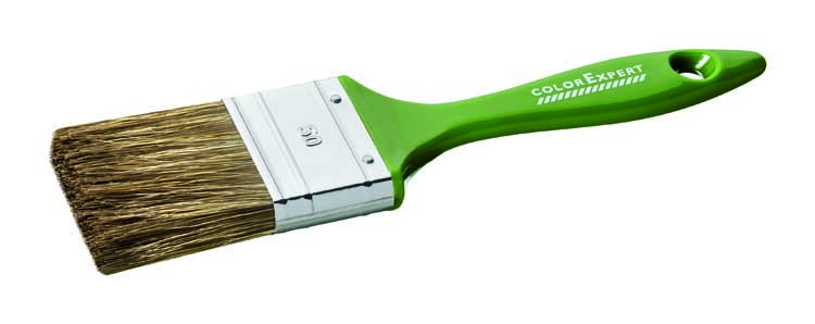 Pinceau plat 70mm soie-mix  brun plastique verte