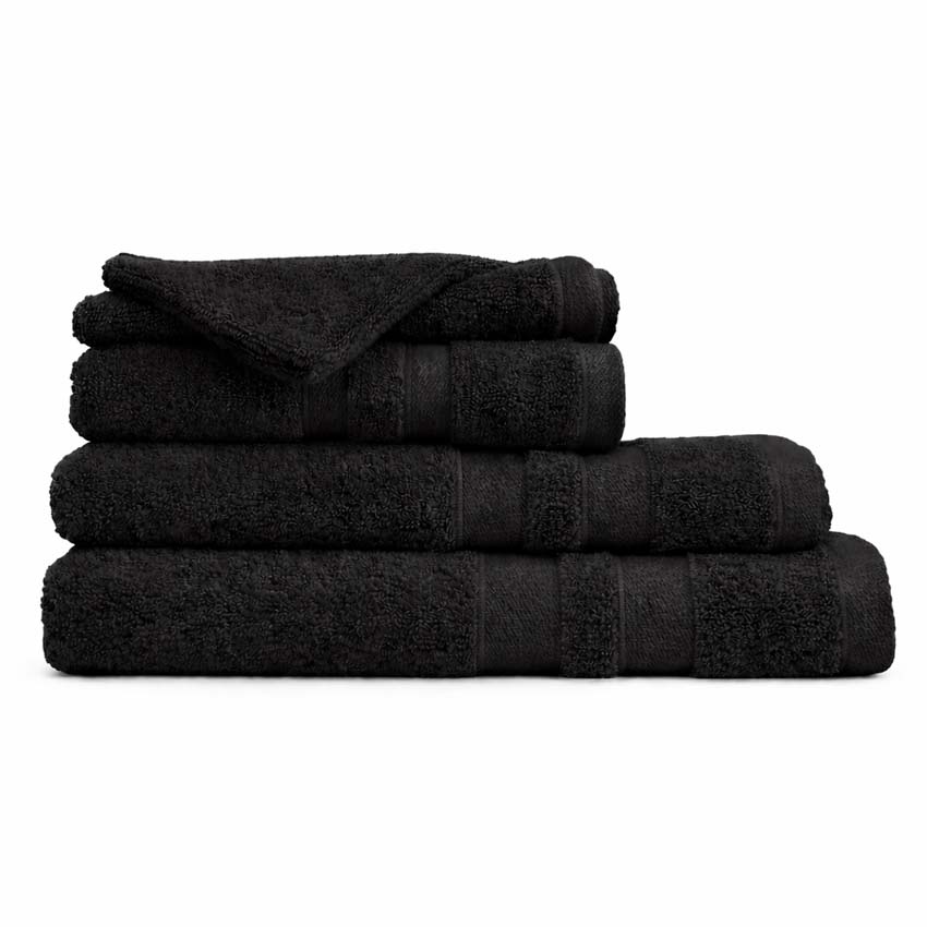 Set de serviettes Cosibel en coton noir 2 personnes qualité hôtelière