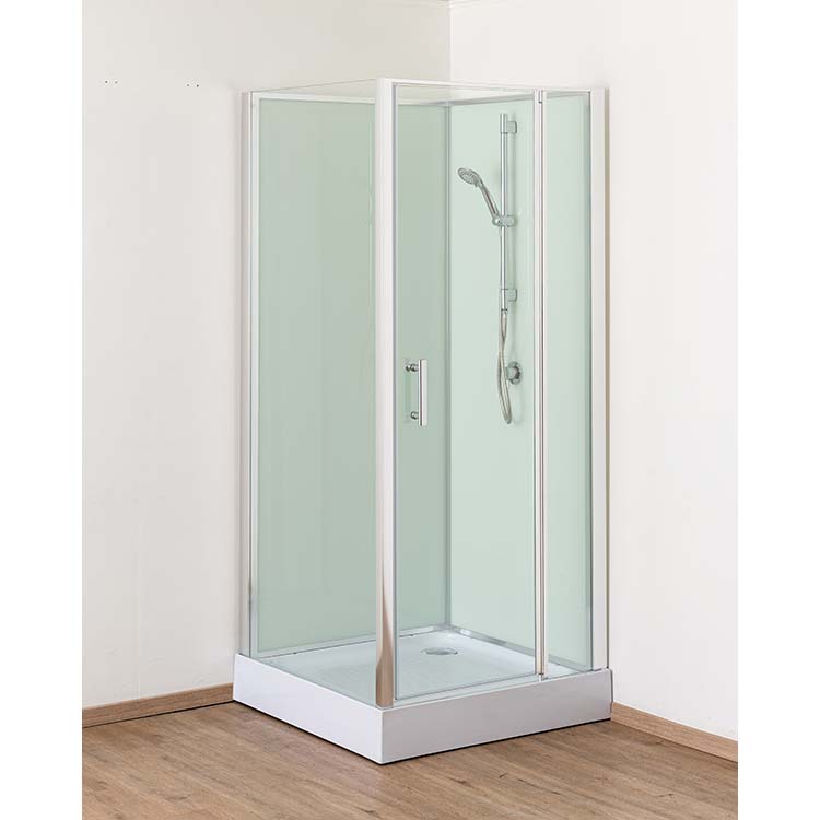 Douchecabine Anik rechts chroom/wit draaideur 90x90x205cm