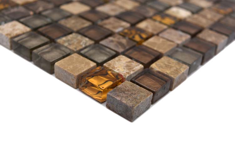 Mosaïque Crystal+ Mix beige/brun brillant 30x30cm