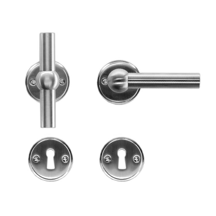 Deurkruk pro grado T+L inox look baardrozet