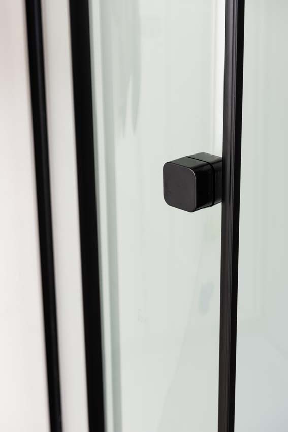 Douchecabine Payton hoek zwart/wit schuifdeur 85x85x197,5cm