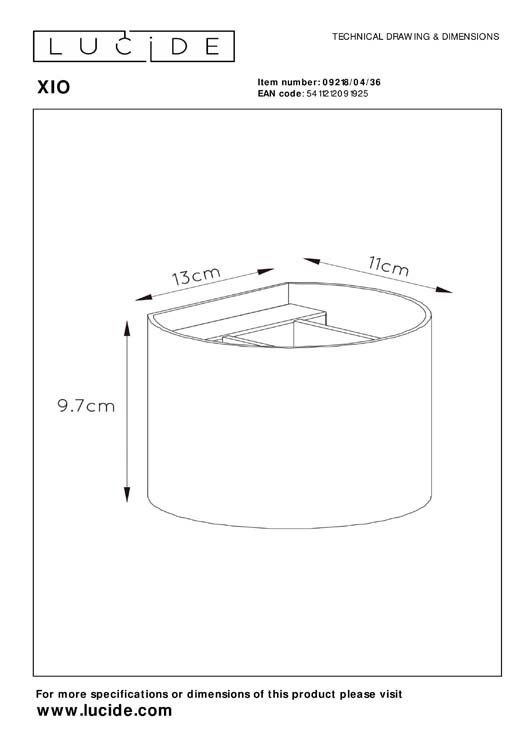 Lucide XIO - Wandlamp - LED Dimb. - G9 - 1x4W 2700K - Grijs