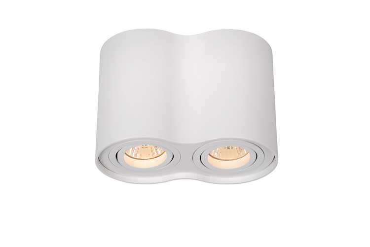 Lucide TUBE - Spot plafond - 2xGU10 - Rond - Blanc