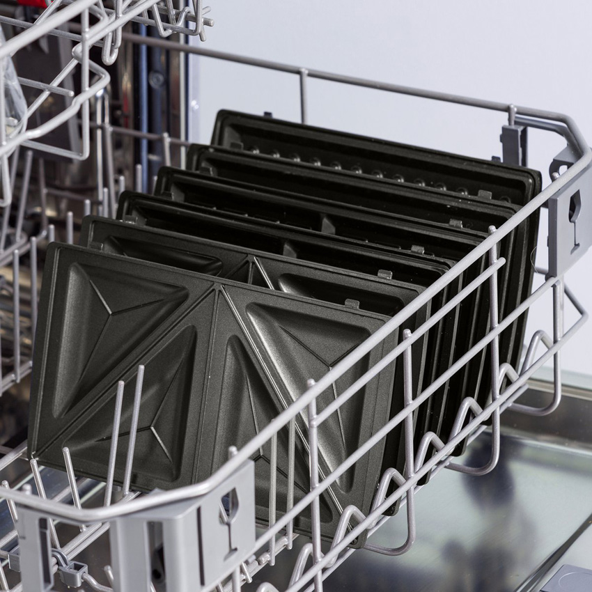 Appareil 3 en 1 pour croque-monsieur, gaufres et paninis rose avec revêtement antiadhésif sans PFAS