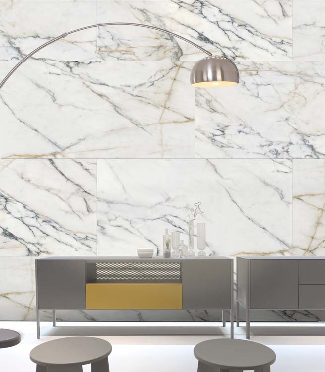 Carrelage de sol et mural Montmartre imitation marbre multicolor mat 60x60cm