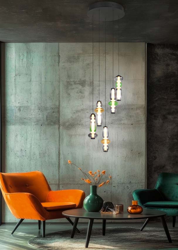 Suspension - Transparant - Ø15,5cm - Dimmable - LED - 5x8W - 2300-4000K