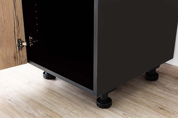 Keukenkast Plenti onderkast zwart/houtlook 50x78cm