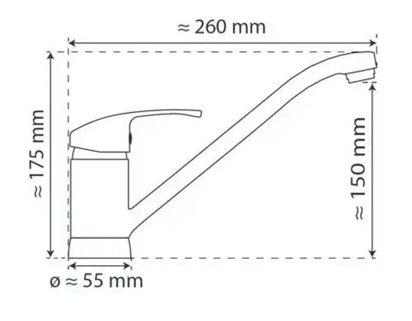 Keukenkraan Celio chroom lage druk
