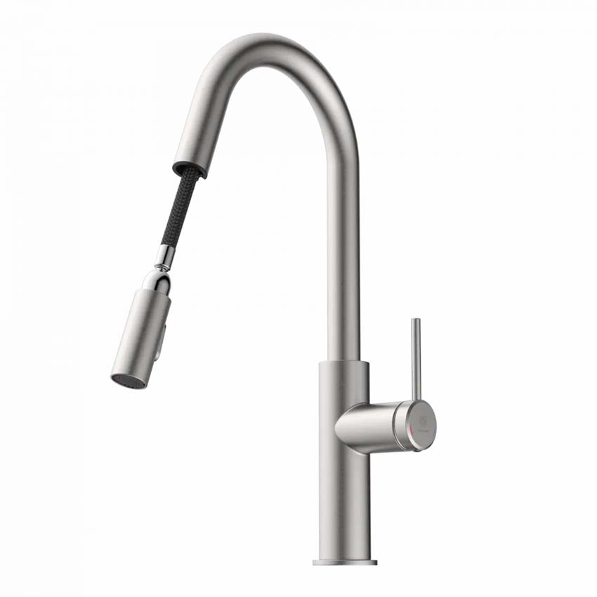 Robinet de cuisine Wasserwerk WK 13 Curve aspect inox avec bec extractible