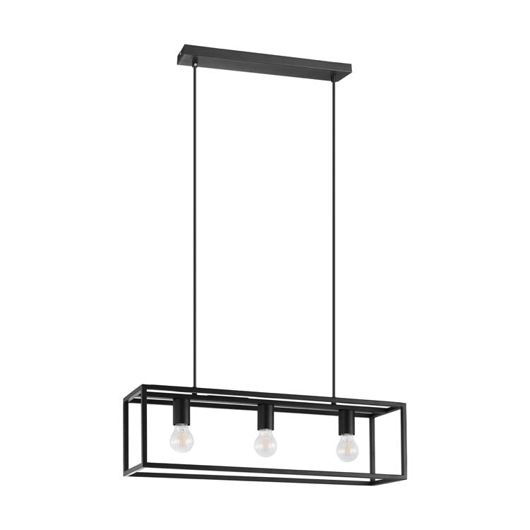 Luminaire suspendue noir l70cm excl lampes LED possible