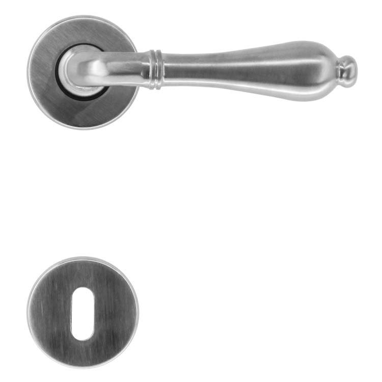 Poignée de porte pescara look inox rosace barbe