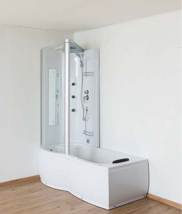 Combinaison baignoire-douche Alyssa blanc mat gauche 170x80cm