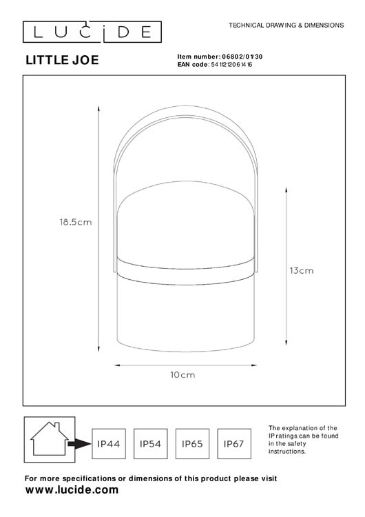 Tafellamp buiten - wit/zwart - Ø10cm - dimbaar - LED - 0,3W - 3200K - IP44 - 3 StepDim